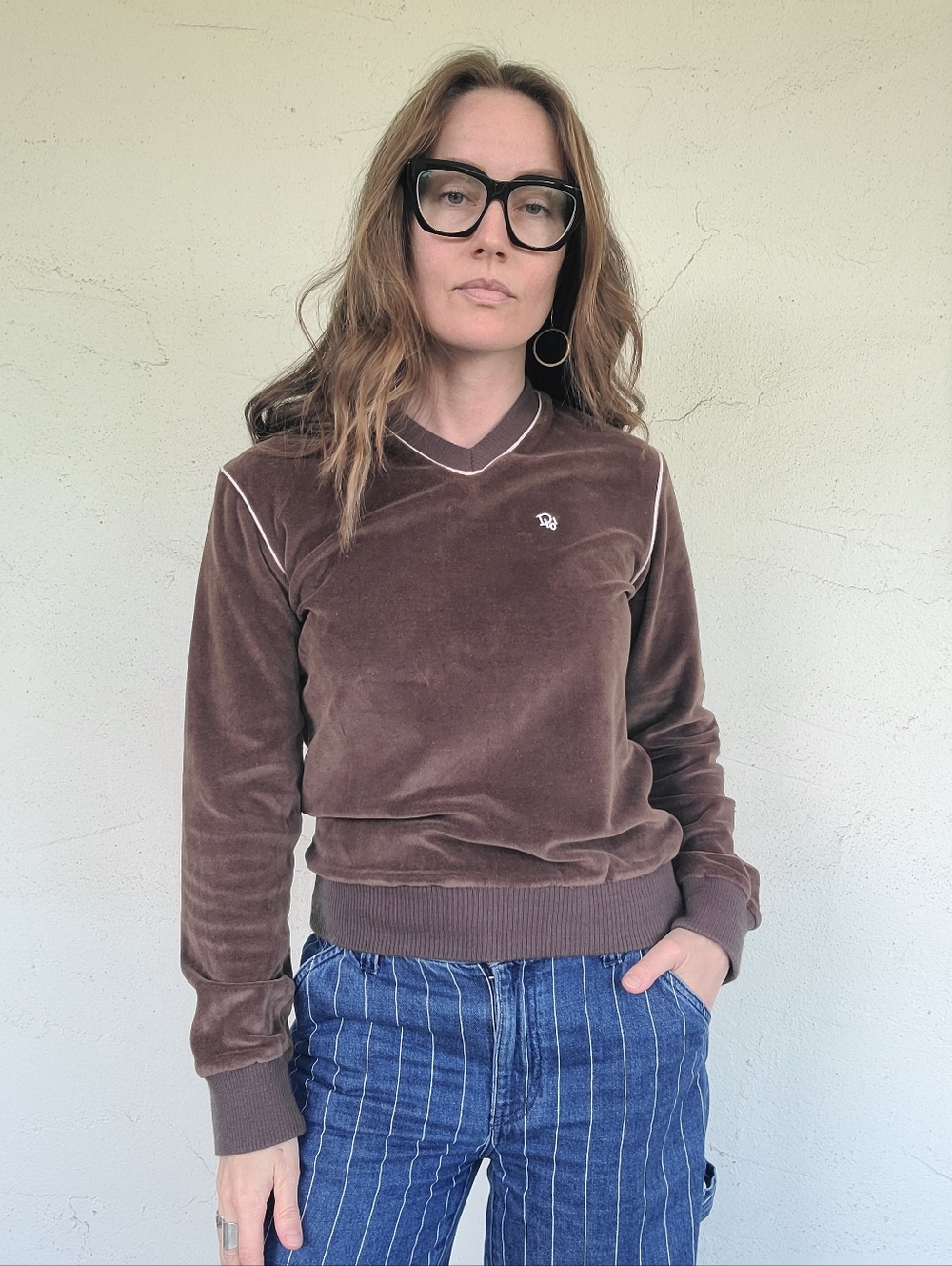 The Christian Dior Monsieur Vintage Velour Long Sleeve Pullover S/M - Picture 2 of 8